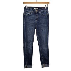 DL1961 Women's Ryan High Rise Petite Rolled Cuff Ankle Jeans Size 25 Stretchy